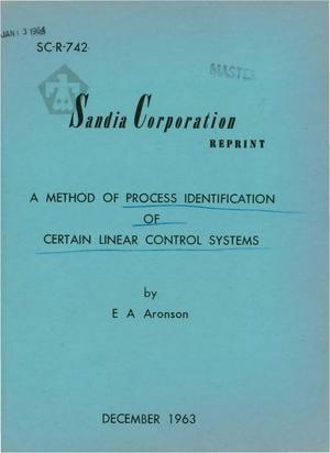 A METHOD OF PROCESS IDENTIFICATION OF CERTIAN LINEAR CONTROL SYSTEMS