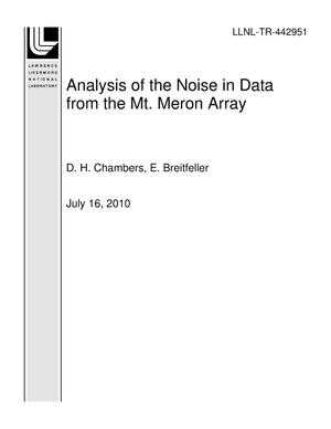 Analysis of the Noise in Data from the Mt. Meron Array
