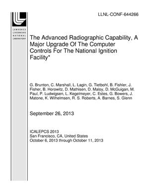 The Advanced Radiographic Capability, A Major Upgrade Of The Computer Controls For The National Ignition Facility*
