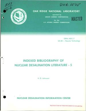 INDEXED BIBLIOGRAPHY OF NUCLEAR DESALINATION LITERATURE--5.