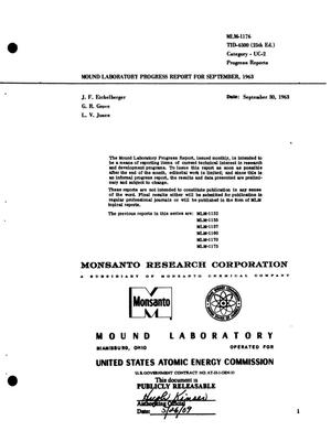 Mound Laboratory Progress Report for September 1963