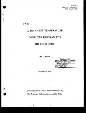 FATT--A TRANSIENT TEMPERATURE COMPUTER PROGRAM FOR THE EGCR CORE