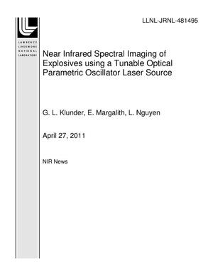Near Infrared Spectral Imaging of Explosives using a Tunable Optical Parametric Oscillator Laser Source