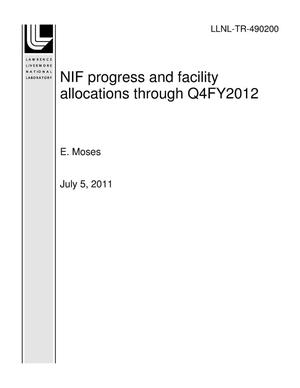 NIF progress and facility allocations through Q4FY2012