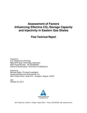 Assessment of Factors Influencing Effective CO{sub 2} Storage Capacity and Injectivity in Eastern Gas Shales