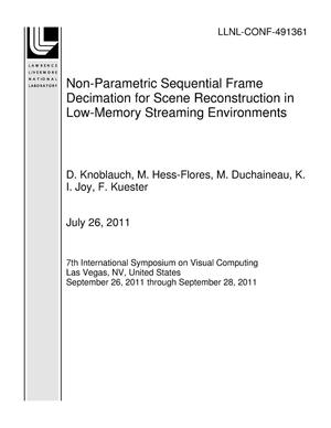 Non-Parametric Sequential Frame Decimation for Scene Reconstruction in Low-Memory Streaming Environments