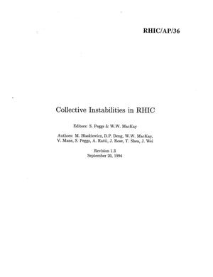 Collective Instabilities in RHIC