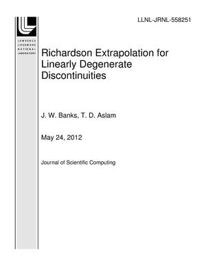 Richardson Extrapolation for Linearly Degenerate Discontinuities