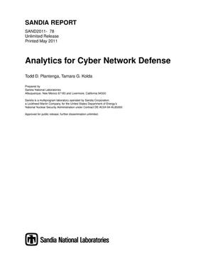 Analytics for Cyber Network Defense.