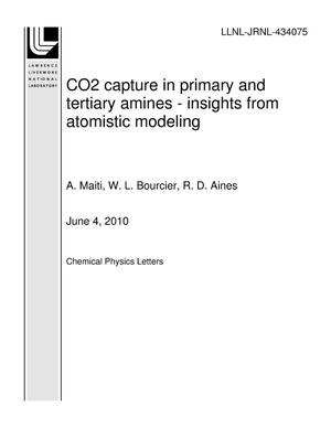 CO2 capture in primary and tertiary amines - insights from atomistic modeling