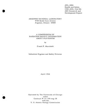 A Compendium of Radiation Safety Information About Plutonium