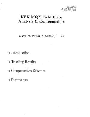 KEK MQX Field Error Analysis and Compensation