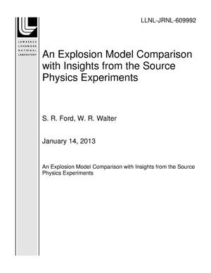 An Explosion Model Comparison with Insights from the Source Physics Experiments