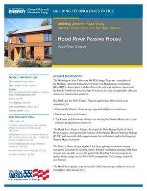 Hood River Passive House, Hood River, Oregon (Fact Sheet)