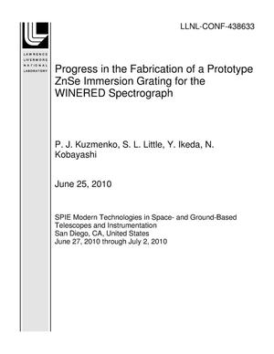 Progress in the Fabrication of a Prototype ZnSe Immersion Grating for the WINERED Spectrograph