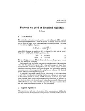 Protons on Gold at Identical Rigidities