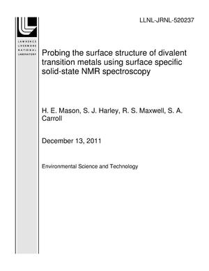 Probing the surface structure of divalent transition metals using surface specific solid-state NMR spectroscopy
