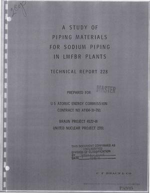PIPING MATERIALS FOR LMFBR PLANTS. Technical Report 228 (Revision 1).