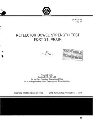 Reflector dowel strength test, Fort St. Vrain