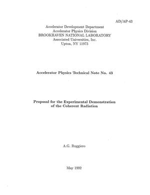 Proposal for the Experimental Demonstration of the Coherent Radiation
