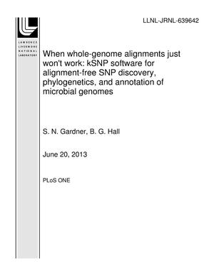 When whole-genome alignments just won't work: kSNP software for alignment-free SNP discovery, phylogenetics, and annotation of microbial genomes