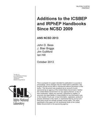 Additions to the ICSBEP and IRPhEP Handbooks since NCSD 2009