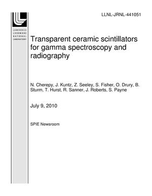 Transparent ceramic scintillators for gamma spectroscopy and radiography