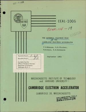 THE EXTERNAL ELECTRON BEAM OF THE CAMBRIDGE ELECTRON ACCELERATOR