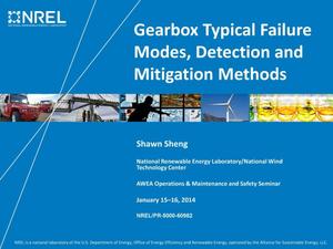 Gearbox Typical Failure Modes, Detection, and Mitigation Methods