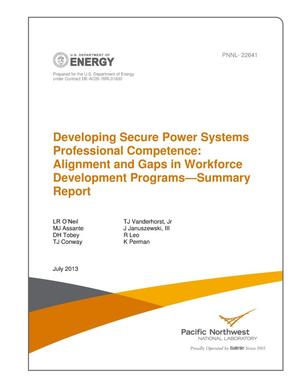 Developing Secure Power Systems Professional Competence: Alignment and Gaps in Workforce Development Programs—Summary Report