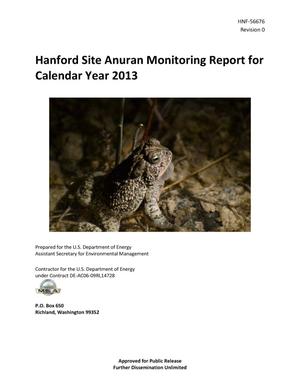 Hanford Site Anuran Monitoring Report for Calendar Year 2013