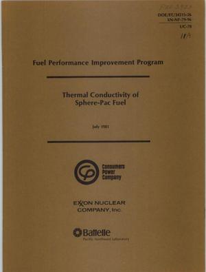 FUEL PERFORMANCE IMPROVEMENT PROGRAM Thermal Conductivity of Sphere-Pac Fuel