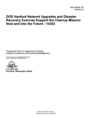 DOE Hanford Network Upgrades and Disaster Recovery Exercise Support the Cleanup Mission Now and into the Future - 14303