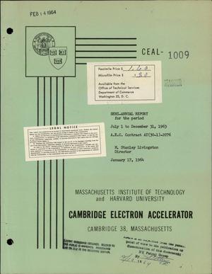 SEMI-ANNUAL REPORT ON ELECTRON ACCELERATOR , JULY 1-DECEMBER 31, 1963