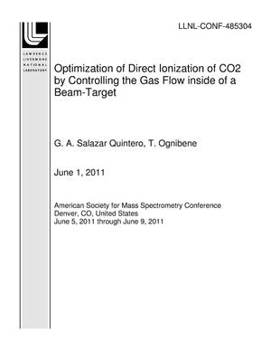 Optimization of Direct Ionization of CO2 by Controlling the Gas Flow inside of a Beam-Target