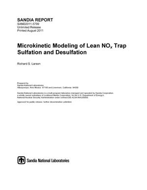 Microkinetic Modeling of Lean NOx Trap Sulfation and Desulfation.