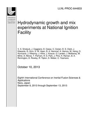 Hydrodynamic growth and mix experiments at National Ignition Facility