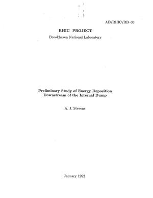 Preliminary Study of Energy Deposition Downstream of the Internal Dump