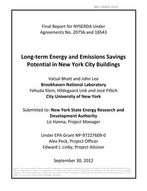 Long-term Energy and Emissions Savings Potential in New York City Buildings