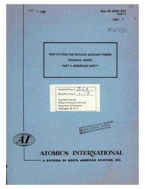 SNAP (SYSTEMS FOR NUCLEAR AUXILIARY POWER) TECHNICAL BRIEFS. PART 8. AEROSPACE SAFETY