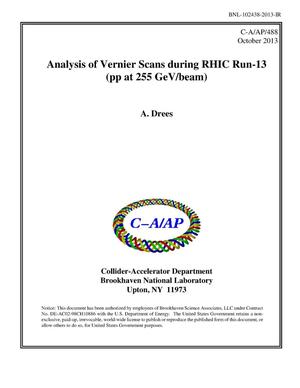 Analysis of Vernier Scans during RHIC Run-13