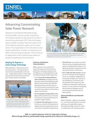 Advancing Concentrating Solar Power Research (Fact Sheet)