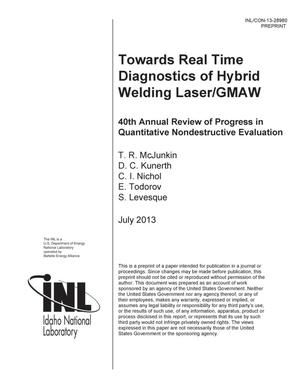 Towards Real Time Diagnostics of Hybrid Welding Laser/GMAW
