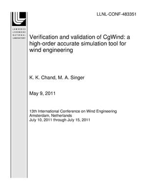 Verification and validation of CgWind: a high-order accurate simulation tool for wind engineering