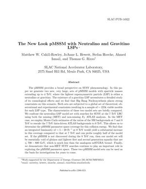 The New Look pMSSM with Neutralino and Gravitino LSPs