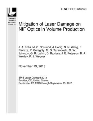 Mitigation of Laser Damage on NIF Optics in Volume Production