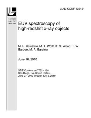 EUV spectroscopy of high-redshift x-ray objects