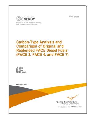 Carbon-Type Analysis and Comparison of Original and Reblended FACE Diesel Fuels (FACE 2, FACE 4, and FACE 7)