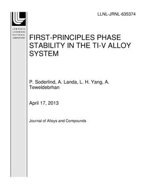 FIRST-PRINCIPLES PHASE STABILITY IN THE TI-V ALLOY SYSTEM