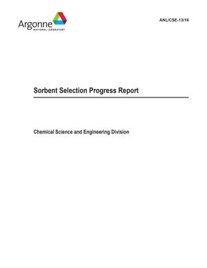 Sorbent Selection Progress Report